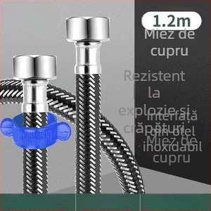 Innovator 304 țeavă împletită din oțel inoxidabil - rezistentă la explozie, înaltă presiune, furtun de alimentare cu apă pentru boilere și toalete, capete din oțel duble, stil modern minimalist