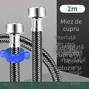 Innovator 304 țeavă împletită din oțel inoxidabil - rezistentă la explozie, înaltă presiune, furtun de alimentare cu apă pentru boilere și toalete, capete din oțel duble, stil modern minimalist