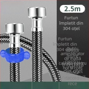 Innovator 304 țeavă împletită din oțel inoxidabil - rezistentă la explozie, înaltă presiune, furtun de alimentare cu apă pentru boilere și toalete, capete din oțel duble, stil modern minimalist