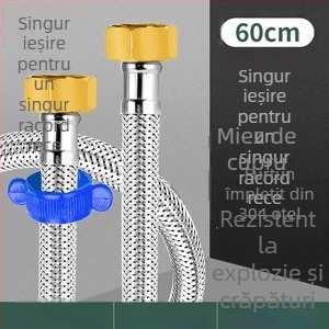 Innovator 304 țeavă împletită din oțel inoxidabil - rezistentă la explozie, înaltă presiune, furtun de alimentare cu apă pentru boilere și toalete, capete din oțel duble, stil modern minimalist