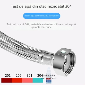 Innovator 304 țeavă împletită din oțel inoxidabil - rezistentă la explozie, înaltă presiune, furtun de alimentare cu apă pentru boilere și toalete, capete din oțel duble, stil modern minimalist