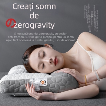 Set de două perne latex pentru susținerea gâtului – formă dreptunghiulară, nucleu tricotat, conținut de latex 80–90%, potrivite pentru dormit pe o parte și pe spate