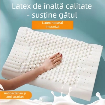 Pernă de latex, formă ondulată, greutate 1,0–1,5 kg, material: latex sintetic, țesătură: tricotată