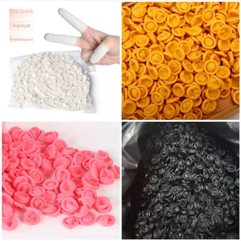 Protecții deget latex, de unică folosință, pentru manichiură – texturate, rezistente la uzură, anti-perforație