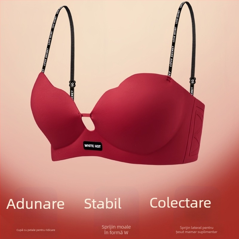  Sutien Push-Up fără sârmă, fără cusături, pentru sâni mici; cupe 3/4, cupe turnate – vârf subțire, bază groasă; bretele fixe duble, închidere spate cu trei rânduri