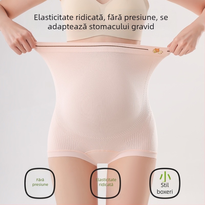 Lenjerie maternitate cu talie înaltă, fără cusături, material principal: nylon, căptușeală în zona crotch: bumbac