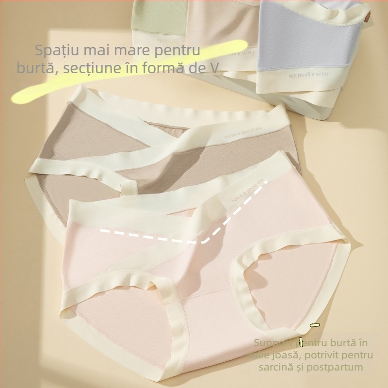 Chiloți de maternitate, antibacteriale, respirabili, talie joasă, din fibre de celuloză regenerată