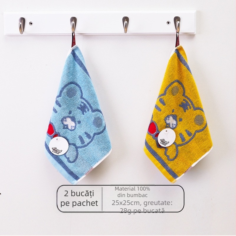 Prosop mic pentru față pentru copii, din bumbac 100%, moale și absorbant, 28 g, 32 fire, prosop pătrat, personalizare cu logo disponibilă.