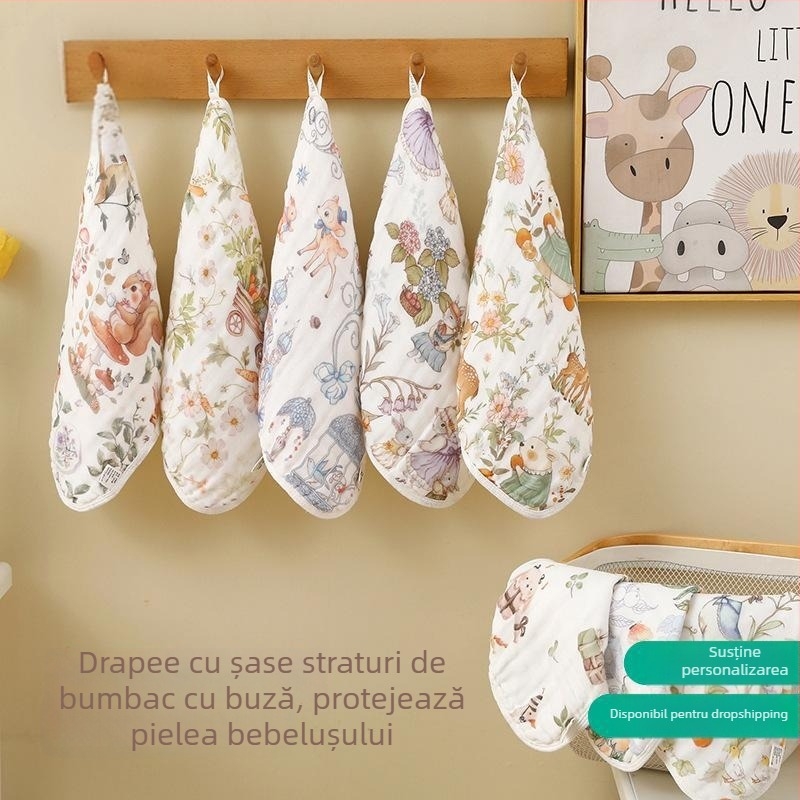 Prosop de salivat pentru bebeluși, gauză de 6 straturi, 40-count, 60 g