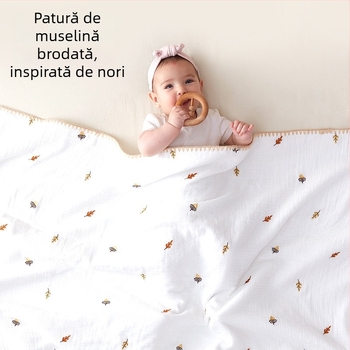 Cuvertură din tifă pentru bebeluși și prosop de baie, respirabilă și prietenoasă cu pielea, pentru toate anotimpurile, 200–300 g