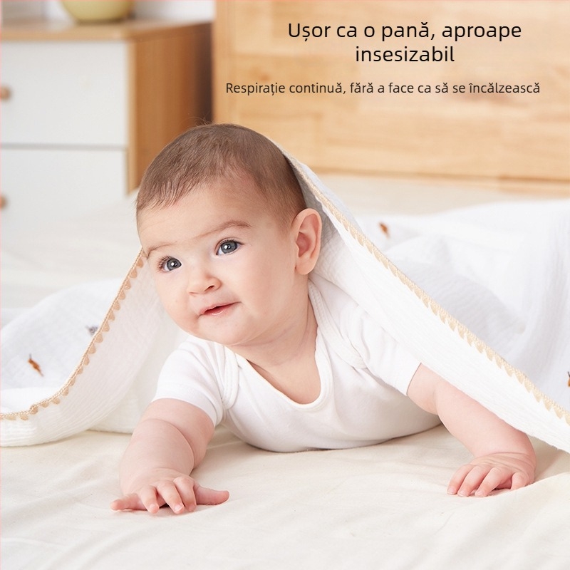 Cuvertură din tifă pentru bebeluși și prosop de baie, respirabilă și prietenoasă cu pielea, pentru toate anotimpurile, 200–300 g