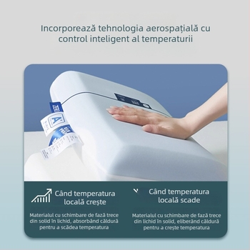 Pernă din spumă cu memorie – stil hotel, formă dreptunghiulară, țesătură Ice Silk, susținere moderată, tăiere 3D