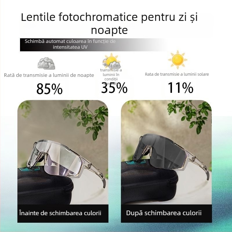Ochelari polarizati de ciclism cu lentile interschimbabile, pregătiți pentru corecție, pernuțe reglabile pentru nas, compatibili cu bandă pentru cap