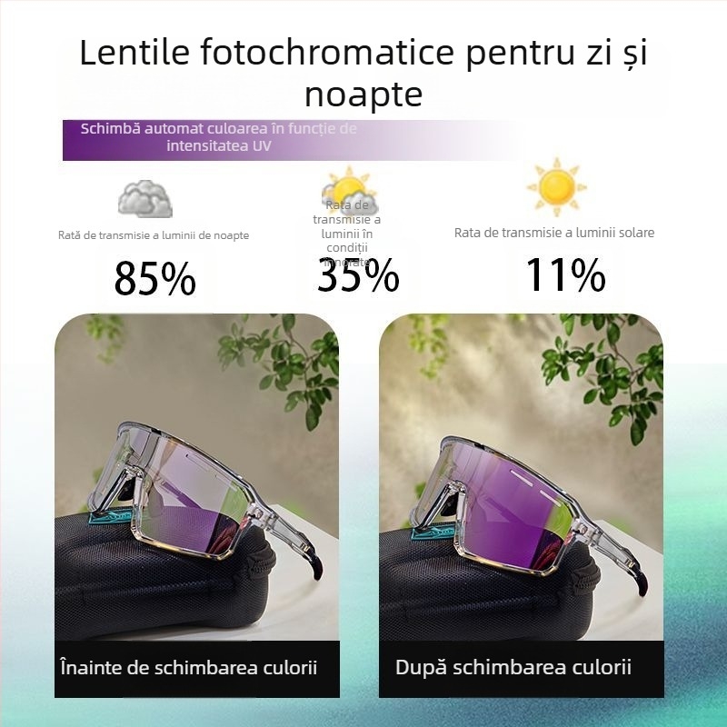 Ochelari polarizati de ciclism cu lentile interschimbabile, pregătiți pentru corecție, pernuțe reglabile pentru nas, compatibili cu bandă pentru cap