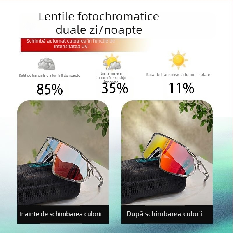 Ochelari polarizati de ciclism cu lentile interschimbabile, pregătiți pentru corecție, pernuțe reglabile pentru nas, compatibili cu bandă pentru cap
