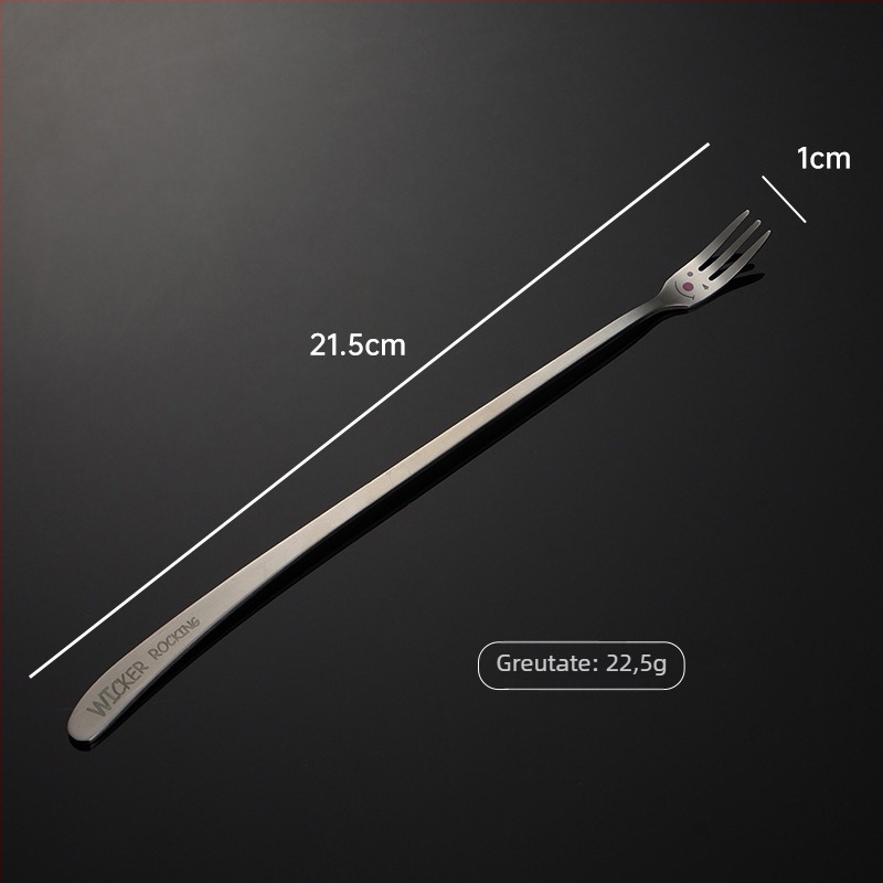 Set tacâmuri din oțel inoxidabil 304 cu motiv zâmbet laser și mâner înclinat – lingură, bețișoare și furculiță, set complet, cu logo imprimat