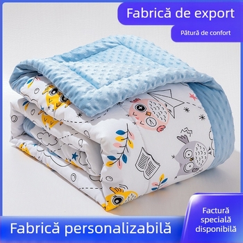 Cuvertură pentru bebeluți cu umplutură din fire de mătase, țesătură 100% bumbac, stil desen animat, pentru 2-3 ani, primăvară și toamnă