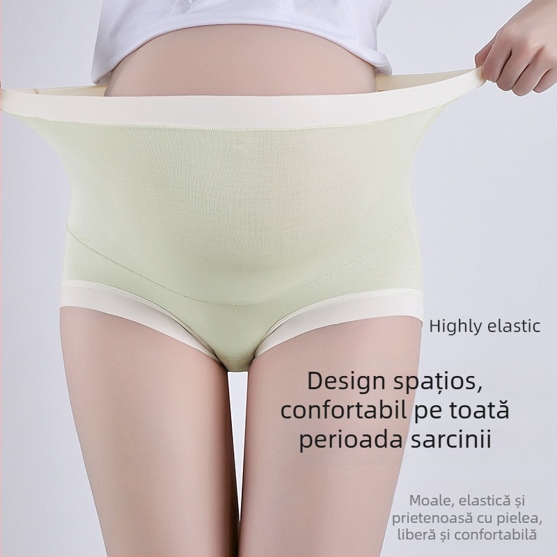 Chiloți maternitate din Modal, talie înaltă, suport pentru abdomen, material respirabil și zonă antibacteriană