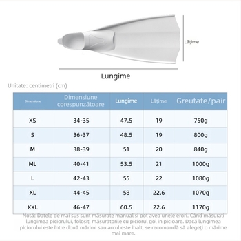 Înotătoare de scufundare pentru adulți, cu logo personalizat — ultra-ușoare, material TPE+TPR, marcă ZMZDIVE