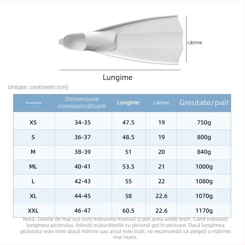 Înotătoare de scufundare pentru adulți, cu logo personalizat — ultra-ușoare, material TPE+TPR, marcă ZMZDIVE