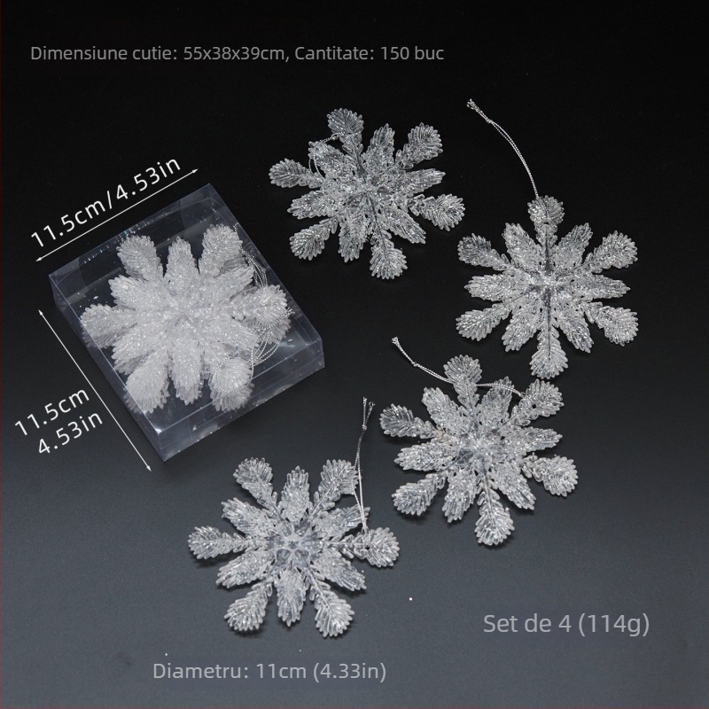25 bucăți fulgi de zăpadă acrilic transparenți, pandantive pentru decorațiuni de Crăciun și nuntă, accesorii de agățat pentru aranjamente florale
