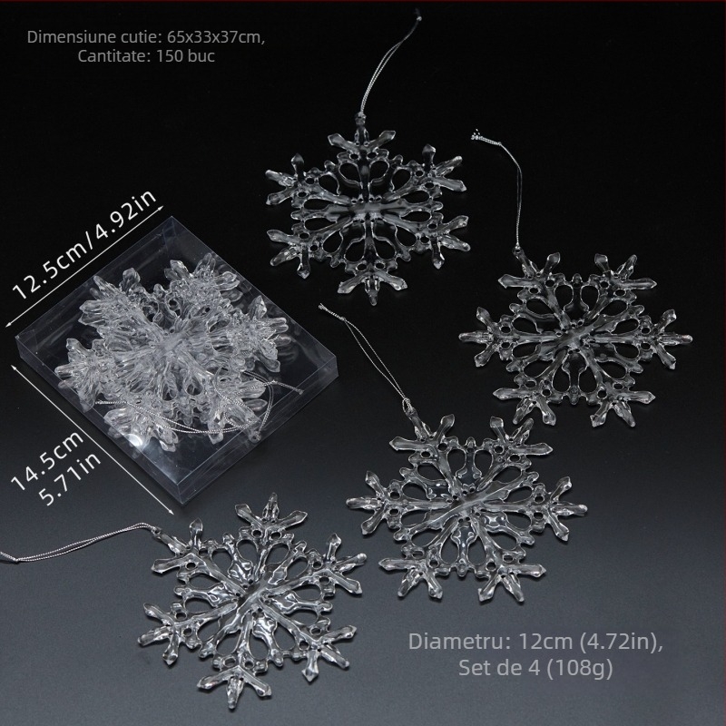25 bucăți fulgi de zăpadă acrilic transparenți, pandantive pentru decorațiuni de Crăciun și nuntă, accesorii de agățat pentru aranjamente florale