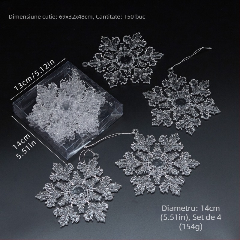 25 bucăți fulgi de zăpadă acrilic transparenți, pandantive pentru decorațiuni de Crăciun și nuntă, accesorii de agățat pentru aranjamente florale
