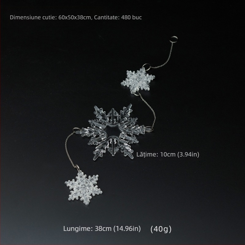 25 bucăți fulgi de zăpadă acrilic transparenți, pandantive pentru decorațiuni de Crăciun și nuntă, accesorii de agățat pentru aranjamente florale