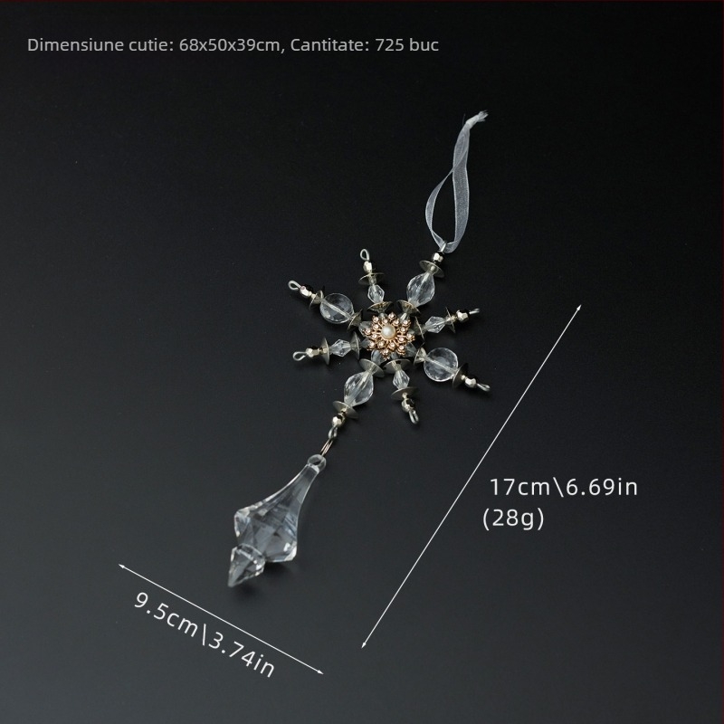 25 bucăți fulgi de zăpadă acrilic transparenți, pandantive pentru decorațiuni de Crăciun și nuntă, accesorii de agățat pentru aranjamente florale