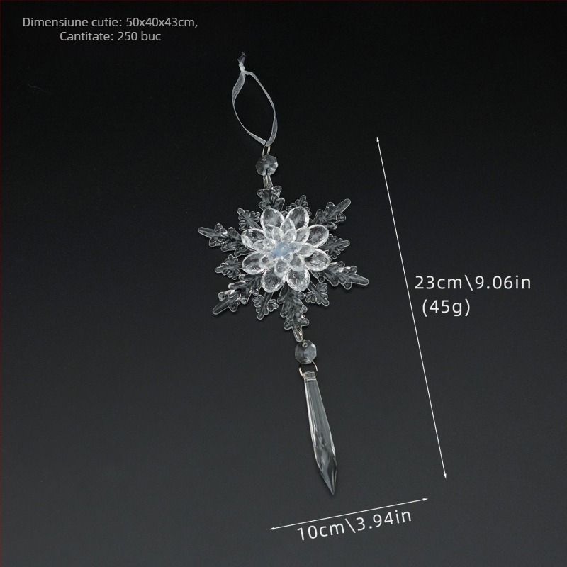 25 bucăți fulgi de zăpadă acrilic transparenți, pandantive pentru decorațiuni de Crăciun și nuntă, accesorii de agățat pentru aranjamente florale