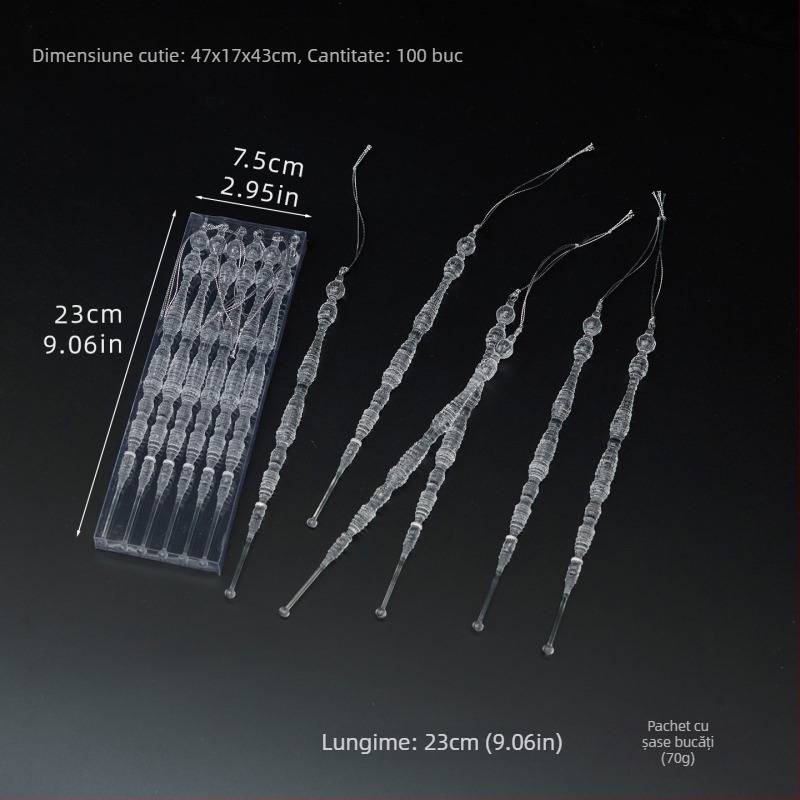 25 bucăți fulgi de zăpadă acrilic transparenți, pandantive pentru decorațiuni de Crăciun și nuntă, accesorii de agățat pentru aranjamente florale