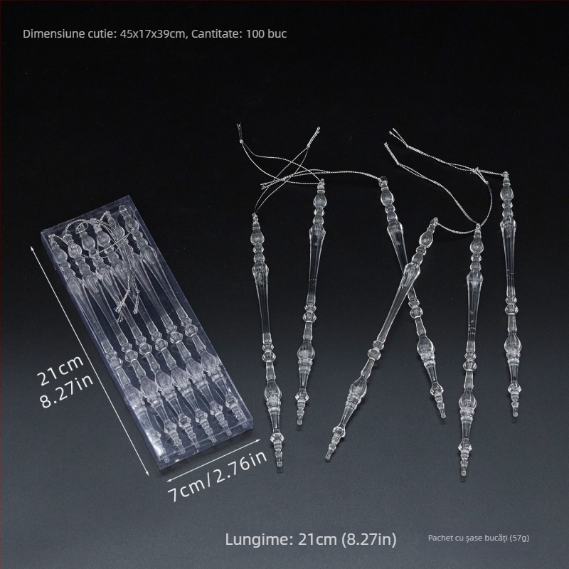 25 bucăți fulgi de zăpadă acrilic transparenți, pandantive pentru decorațiuni de Crăciun și nuntă, accesorii de agățat pentru aranjamente florale