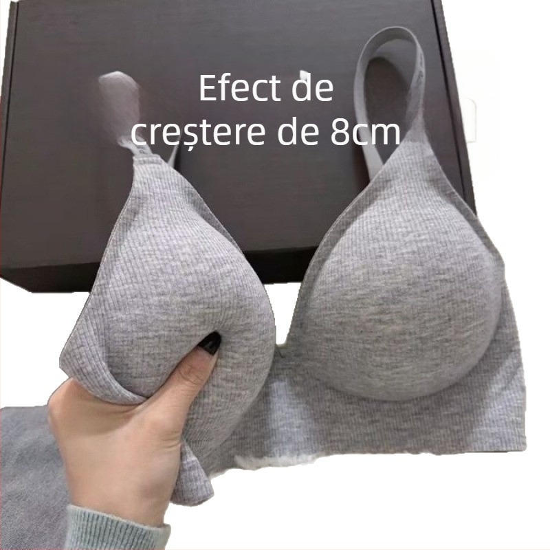 Sutien sport japonez, căptușit, fără închidere, din bumbac, cupe triunghiulare