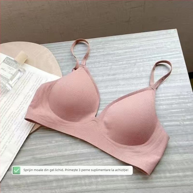 Sutien sport japonez, căptușit, fără închidere, din bumbac, cupe triunghiulare