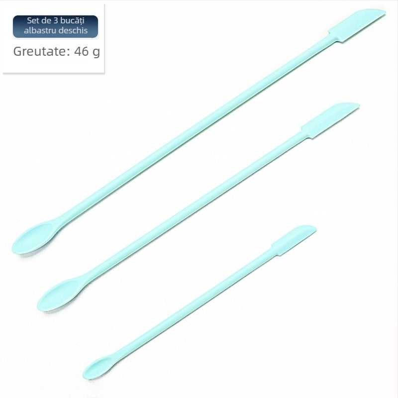 Set de spatule din silicon mini pentru coacere cu vârfuri ascuțite, include racletă pentru recipient de cosmetică și lingură pentru gem, 3 piese — silicon, Kenna, 2018