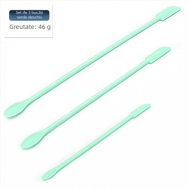 Set de spatule din silicon mini pentru coacere cu vârfuri ascuțite, include racletă pentru recipient de cosmetică și lingură pentru gem, 3 piese — silicon, Kenna, 2018