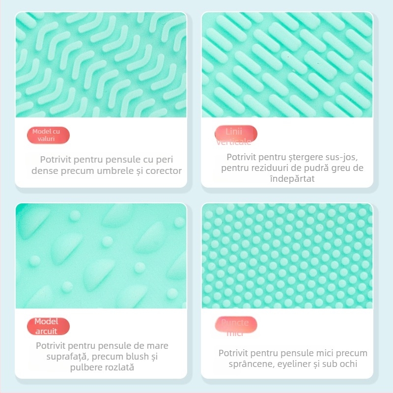 Curățător pentru pensule de machiaj din silicon, bol de curățare pliabil, model XMS01