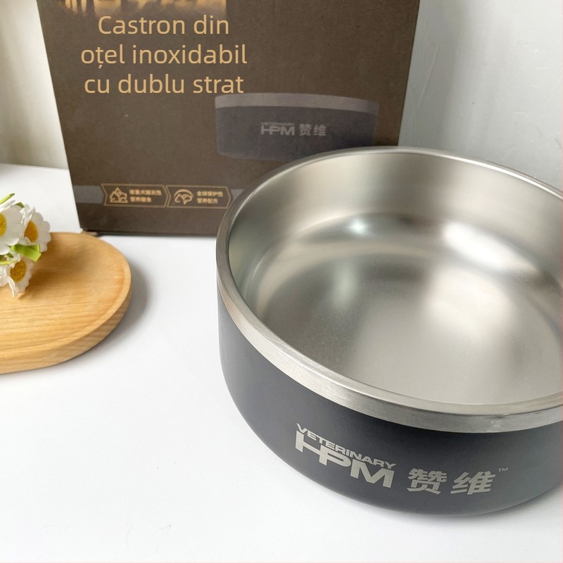 Vas ceramic dual pentru mâncare și apă pentru pisici — brand Naughty, fără alimentare automată