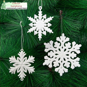 Fulgi de zăpadă din plastic pentru ornamente de brad – ambalaj: pungă OPP; material: plastic; personalizare: Da; etichetă privată licențiată: Da; marcă: Hong Kong Heng