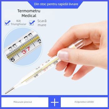 Termometru medical, cu ecran mare, din sticlă, Sanshan, ambalaj 1 cutie