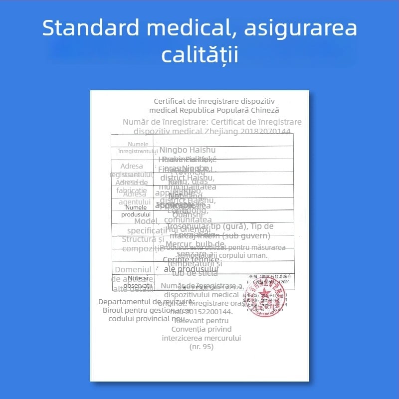 Termometru medical, cu ecran mare, din sticlă, Sanshan, ambalaj 1 cutie
