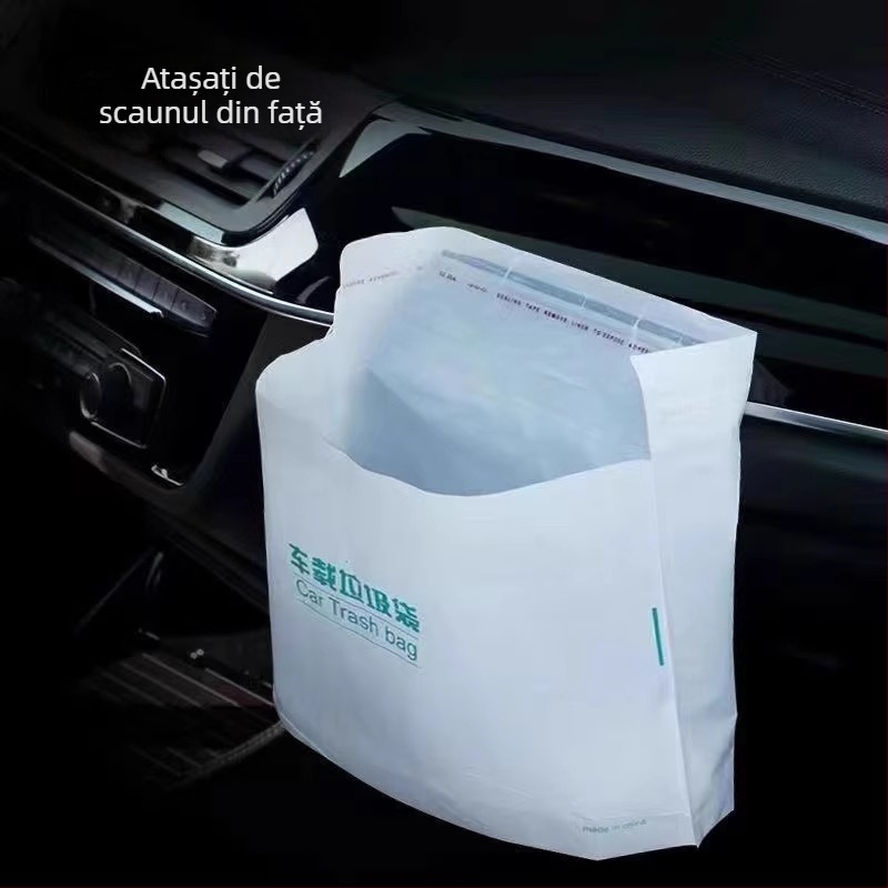 Qiwang Sac de gunoi pentru mașină — bază auto, montaj pe bord, impermeabil, recipient plastic de depozitare