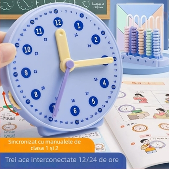 Model de ceas educațional pentru școala primară – cadran cu trei pini de legătură, din plastic, brand Telford, dezvoltare intelectuală, vârsta 7–14