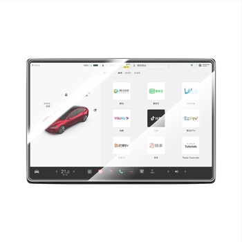 Protecție ecran din film tempered pentru Tesla Model 3 – afișajul consolei centrale și zona din spate; antiamprentă, rezistent la uleiuri
