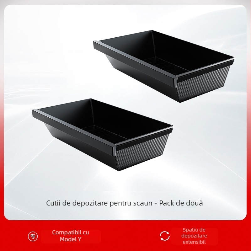 Tesla Model Y Cutie de depozitare sub scaun – ABS, impermeabilă, montaj pe scaun