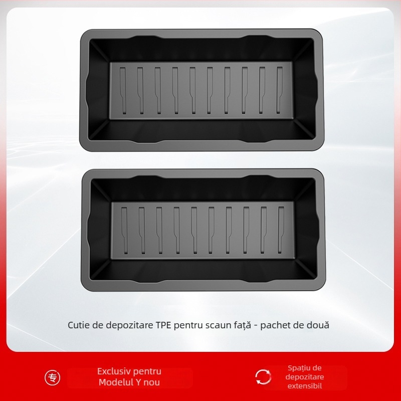 Tesla Model Y Cutie de depozitare sub scaun – ABS, impermeabilă, montaj pe scaun