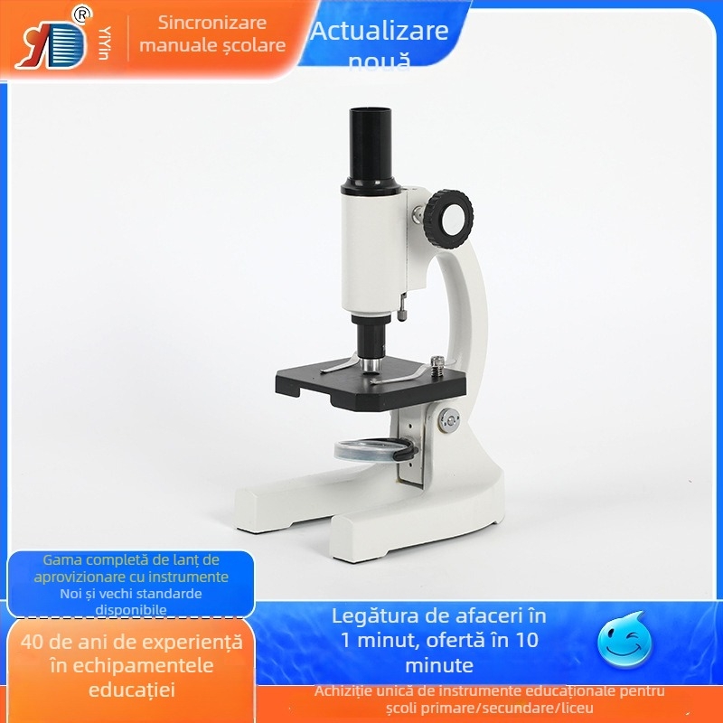 Microscop monocular educațional pentru știința școlară — microscop de laborator cu rezoluție înaltă pentru celule, bacterii și microorganisme