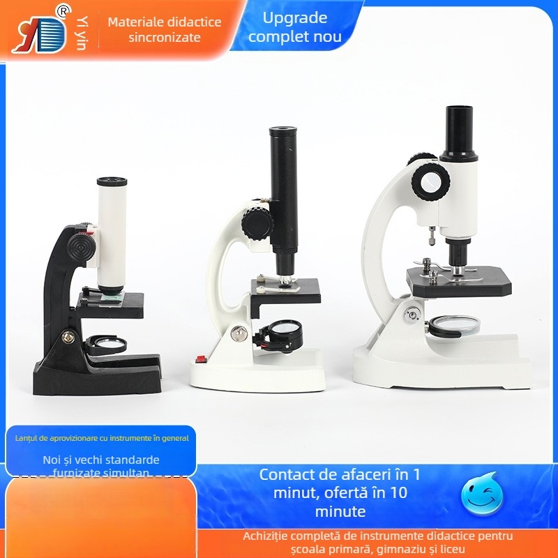 Microscop monocular educațional pentru știința școlară — microscop de laborator cu rezoluție înaltă pentru celule, bacterii și microorganisme