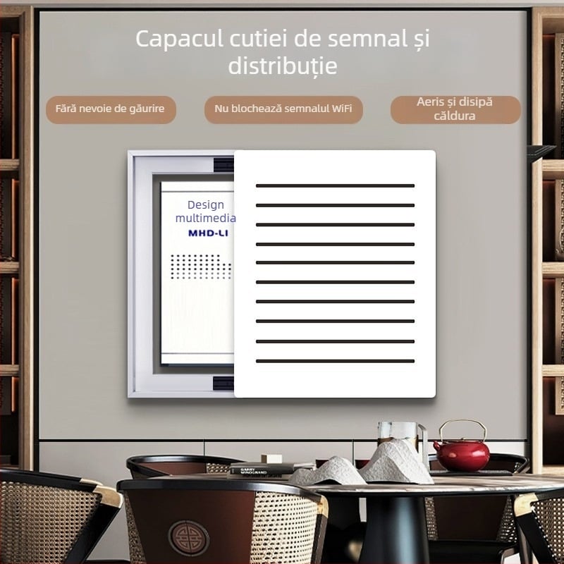Tablou decorativ pentru cutia montată pe perete a contorului electric — înrămător, model peisaj, panou unic, nucleu PVC, ramă exterioară PS, pictură decorativă modernă cu gravură