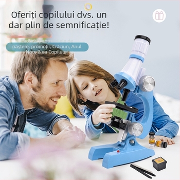 Microscop optic educațional, mărire 1200x, ocular 16x, obiectiv 10x, model 58